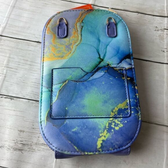 Monarque Blue Marble Crossbody Bag NWT - Picture 3 of 12
